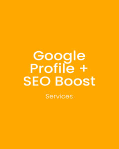 Promotional banner with the text 'Google Profile + SEO Boost'